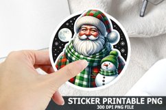 Christmas Santa Sticker| Christmas Sticker PNG Design Product Image 1