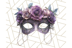 Vintage Garden Masquerade Floral Eye Mask PNG Clipart Product Image 5