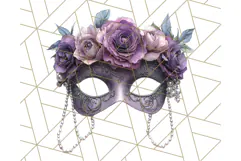 Vintage Garden Masquerade Floral Eye Mask PNG Clipart Product Image 5