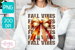 Fall vibes sublimation PNG | Coquette bow PNG design Product Image 3