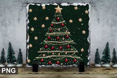 Christmas Tree Square Sublimation Slate Design Product Image 1