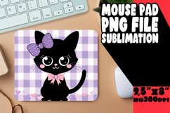Cute Cat Mouse Pad Sublimation Design PNG Product Image 1