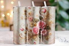 Flowers Valentine's Day Tumbler Wrap Sublimation Product Image 1