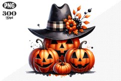 Halloween Pumpkin Sublimation - Clipart PNG Design Product Image 1