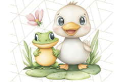 Cute Animal Friends Clipart PNG, Whimsical Spring Animal Duo Product Image 5