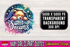 Watercolor Nursery Clipart | It&#039;s a Girl Clipart #37 Product Image 1