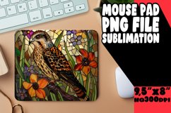 Elegant Bird Stained Glass Mouse Pad Design PNG Product Image 1