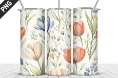 Flowers Tumbler Wrap | Sublimation Design | Tumble PNG Product Image 2