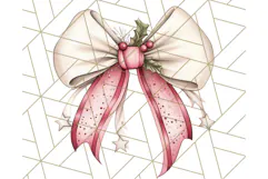 Muted Cozy Christmas Bows PNG Clipart, Winter Holiday Png Product Image 5