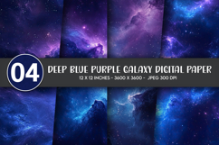 Deep Blue Purple Galaxy Digital Paper Product Image 1
