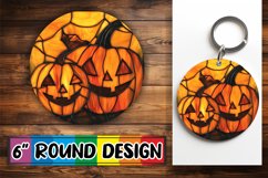 Alluring Stained Glass Halloween Keychain Sublimation Product Image 1