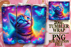 Lively smiles 20oz tumbler wrap, Cat Product Image 1