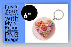 Whimsical Round Design Keychain PNG , Flowers Heart Product Image 1