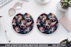 Car Coaster Sublimation| Mythical Coaster PNG Design Product Image 1