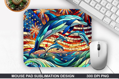 Dolphins Mouse Pad Sublimation, 4th Of July Mouse Pad PNG Product Image 1