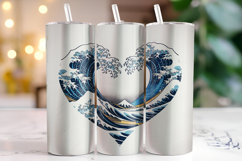 Water Waves Heart Tumbler Wrap | Sublimation | Tumblers Product Image 1