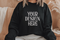 Gildan 18000 Black Crewneck Sweatshirt Mockups,G180 Product Image 1