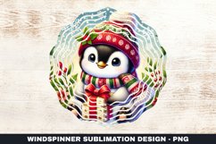 Christmas Penguin Wind Spinner Sublimation Design Product Image 1