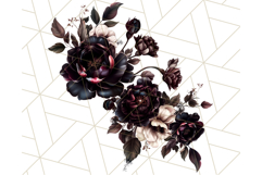 Gothic Floral PNG, Dark Aesthetic Flowers Clipart Print Product Image 5