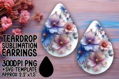 Playful 3D Springtime Teardrop Earrings: Sublimation Beauty Product Image 1