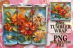 Spring Flower 3D Tumbler Wrap - 20oz Design Product Image 1