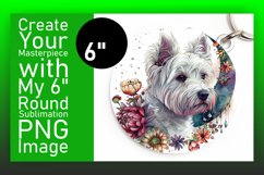 Playful Round Dog Sublimation Keychain Product Image 1