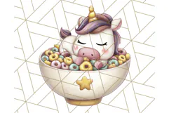 Cute Dessert Unicorn PNG Clipart with Cupcakes & Candies Product Image 5