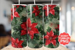 Christmas Flowers Tumbler | Christmas Tumbler Wrap Product Image 1