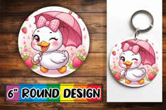 Radiant Ornaments Round Design, Cute Goose Product Image 1
