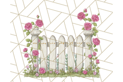Pink Cottagecore Garden PNG Clipart, Vintage Floral Art Product Image 5