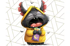 Monster Kids Clipart PNG, Cute Halloween Costume Art Product Image 5
