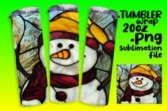 Winter Holiday 3D Snowman Tumbler Wrap Product Image 1