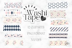 12 Digital Vintage Flowers Washi Tape, Flowers Stickers Product Image 1