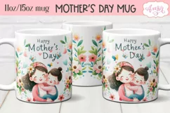 Happy Mother's day Mug Wrap PNG, Mom Photo mug template Product Image 2