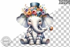 Floral Crown Elephant Sublimation - Clipart Bundle Product Image 13