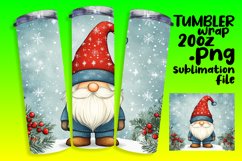 Watercolor Christmas Gnome Wrap 20oz Tumbler Design Product Image 1