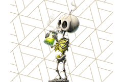 Quirky Skeleton Clipart PNG, Funny Halloween Bones Art Product Image 5