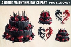 Gothic Valentines Day Clipart PNG Product Image 1