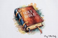Big Bible Collection Watercolor Clipart PNG Product Image 1