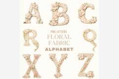 Floral Fabric Alphabet PNG Clipart Bundle, Vintage Product Image 6