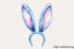 Baby Blue Easter Watercolor Clipart PNG Product Image 1