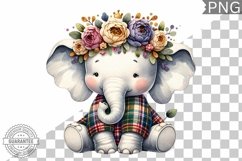 Floral Crown Elephant Sublimation - Clipart Bundle Product Image 13