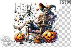Halloween Skeleton Sublimation Design | High-Quality PNG Product Image 1