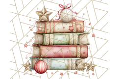 Christmas Book Clipart, Festive Reading PNG Illustrations Product Image 5
