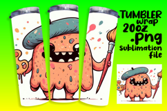 VIBRANT 20oz Tumbler Template for DIY , Monster Product Image 1