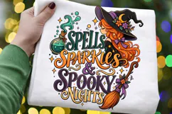 Spells Sparkles Spooky Nights PNG, Cute Witch Halloween Product Image 3
