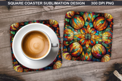 Pumpkin Coaster Sublimation, Halloween Coaster PNG Design Product Image 1