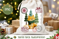 Cartoon Christmas Fox Santa Sack, Christmas Gift Bag PNG Product Image 1