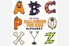 Halloween Kids Alphabet PNG Bundle | Cute A-Z Spooky Letters Product Image 6