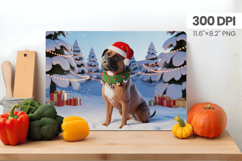 Winter Dog Christmas Wonderland Cutting Board PNG Sublimatio Product Image 1